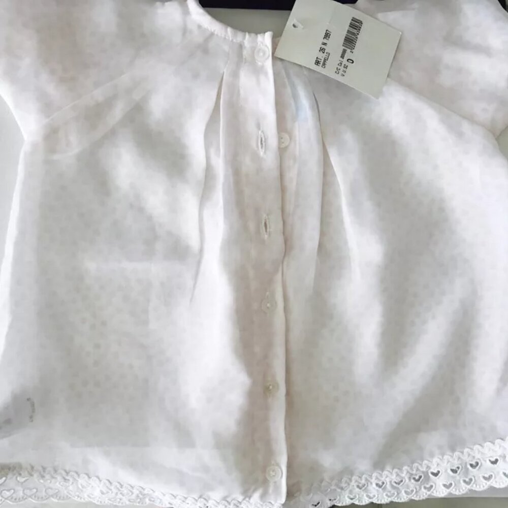 Blumarine Designer Kids Girls Pink Hearts Blouse Top Sz18m